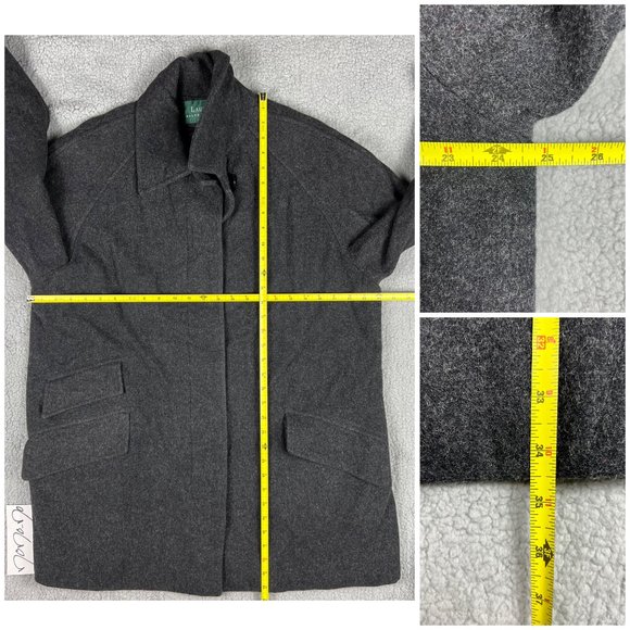 Vintage Lauren Ralph Lauren Wool Coat Womens 6 Grey Jacket LRL Made In USA - Picture 9 of 9
